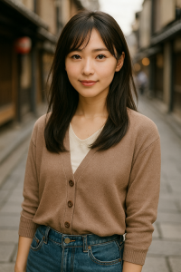 町中の和風美人