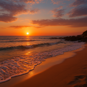 chatGPTで生成した「海辺の夕暮れ」の画像