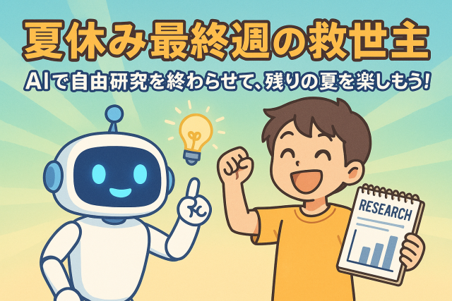 夏休み最終週の救世主！AIで自由研究を爆速で終わらせる裏技＆駆け込み涼スポット10選
