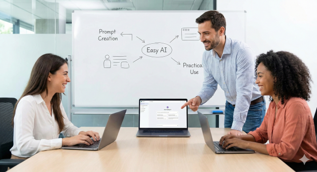 AI導入について会議をしている様子