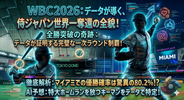 【WBC2026】侍ジャパンは優勝できる？1次ラウンドの結果から分析する優勝確率と大谷翔平・鈴木誠也らマイアミ決戦のキーマン予想！