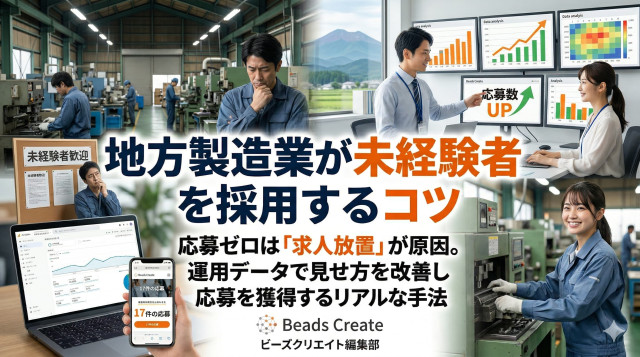 地方製造業が未経験者を採用するコツ|応募ゼロは「求人放置」が原因。運用データで見せ方を改善し応募を獲得するリアルな手法