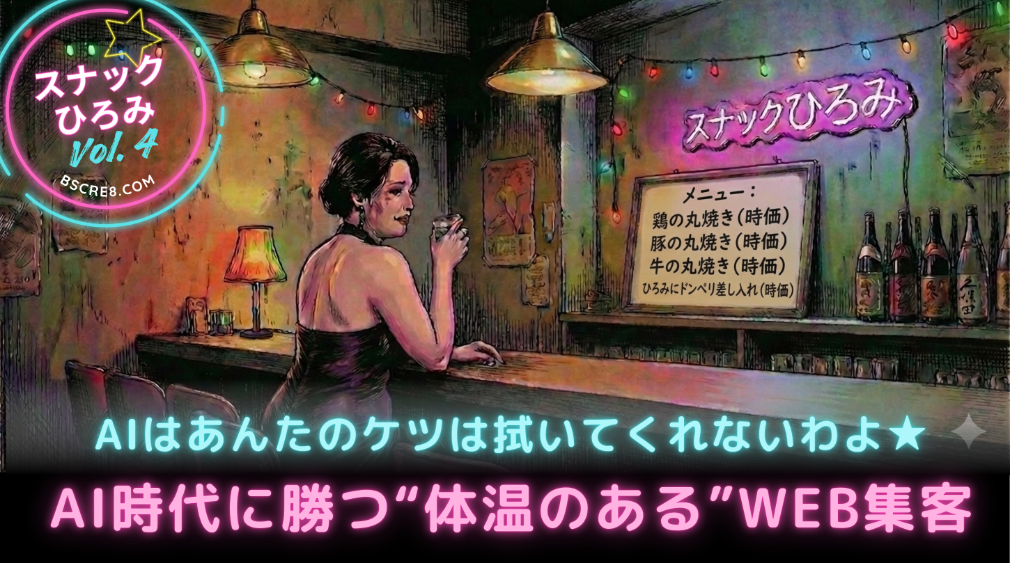 AIはあんたのケツは拭いてくれないわよ★AI時代に勝つ“体温のある”Web集客／スナックひろみ 4杯目🍷