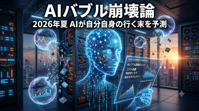 【2026年AI最新予測】AIバブルは崩壊する?当事者である生成AIに「あなたの未来」を聞いてみた