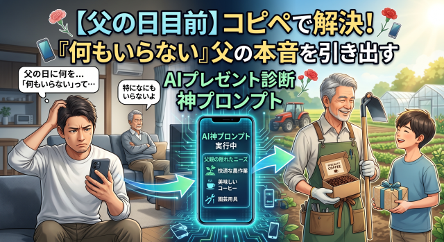 【父の日目前】コピペで解決！「何もいらない」と言う父のホンネを引き出すプレゼント診断AIプロンプト